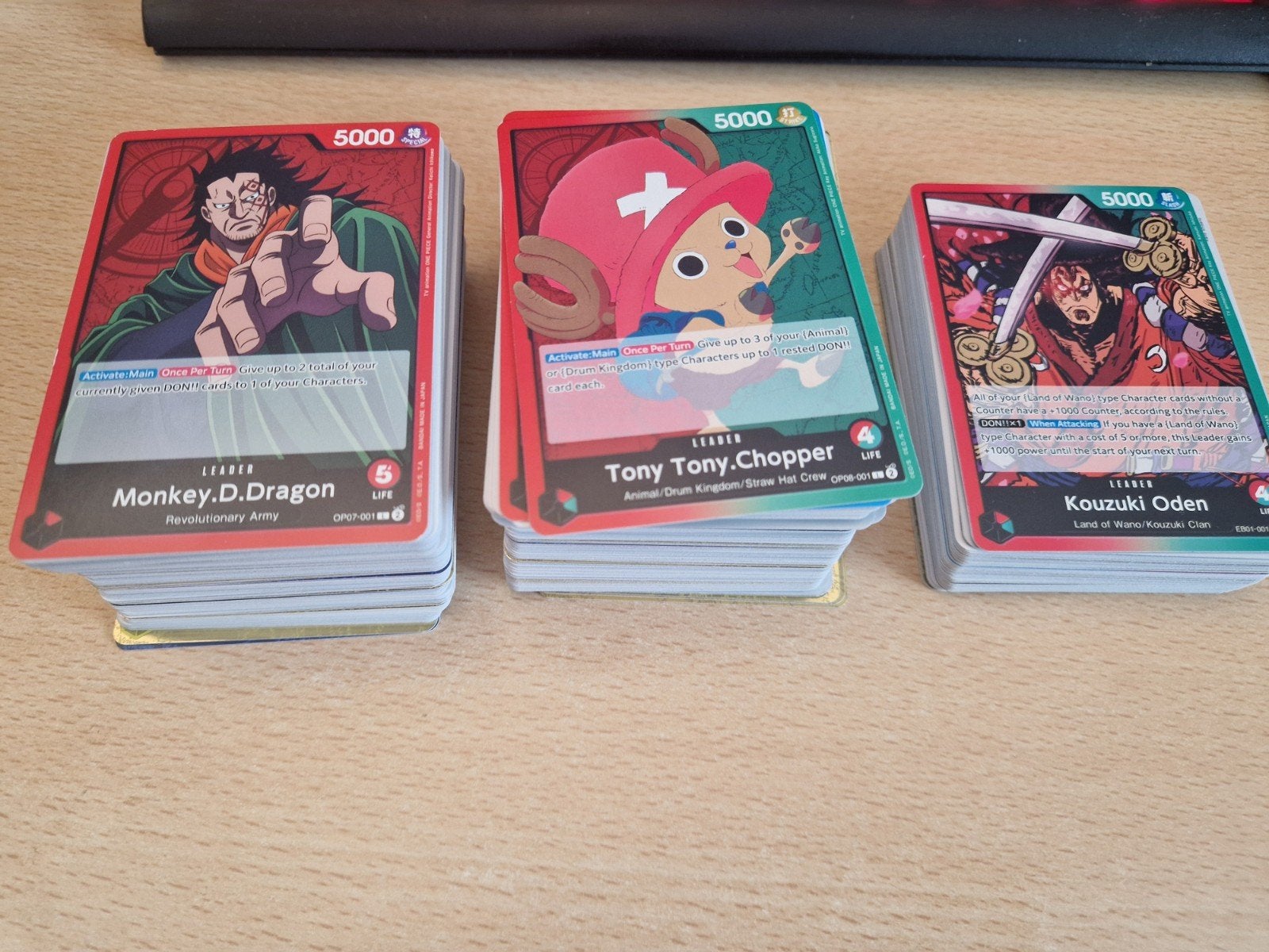 One Piece OP07, OP08, EB01 set(L,C,UC,R), Ophalen of Verzenden, Zo goed als nieuw, Meerdere kaarten, Foil