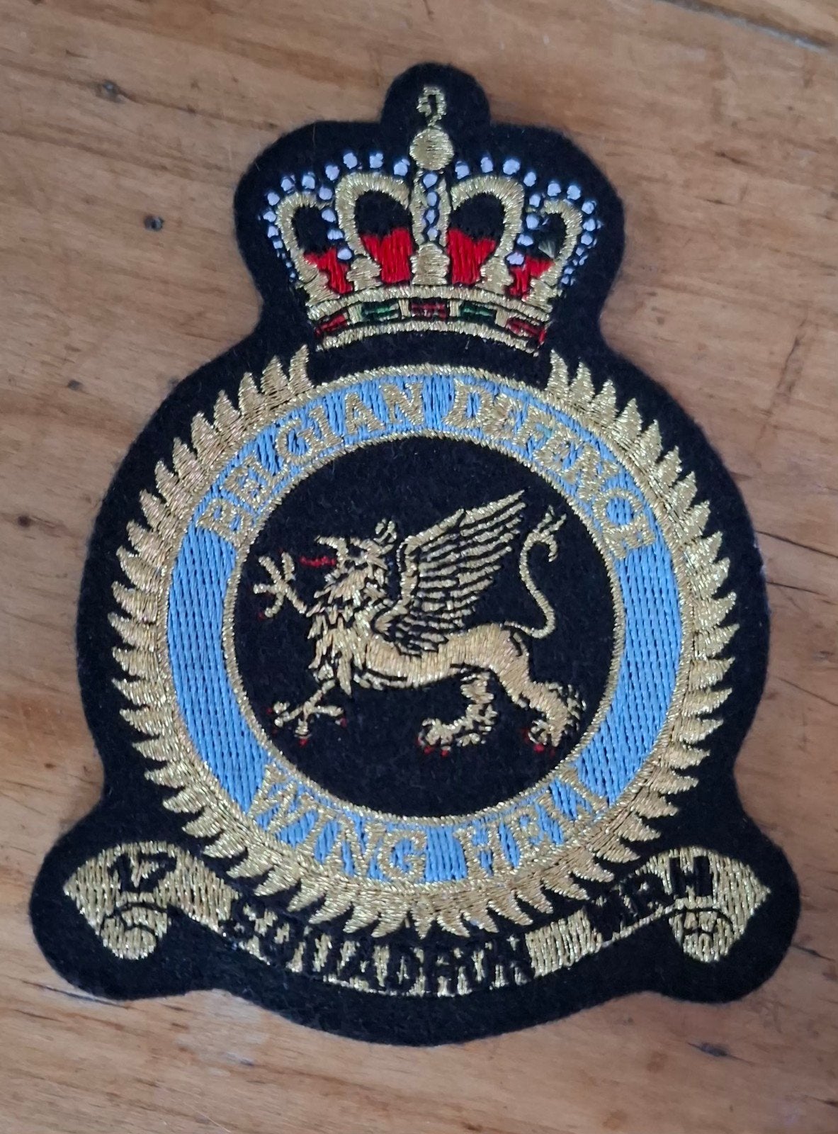 Belgisch 17 Squadron MRH Borstembleem., Verzamelen, Ophalen of Verzenden, Patch, Badge of Embleem