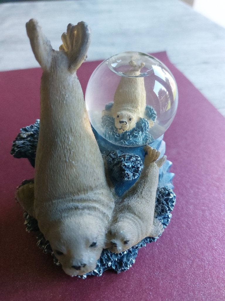 Leuke Sneeuw bal met zeehonden, Ophalen