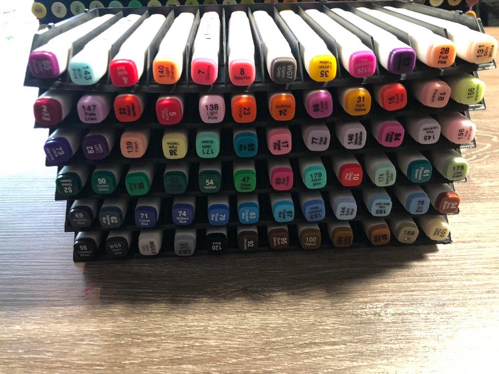 Decotime aqua markers met opberg tray, Ophalen of Verzenden, Zo goed als nieuw, Potlood of Stift