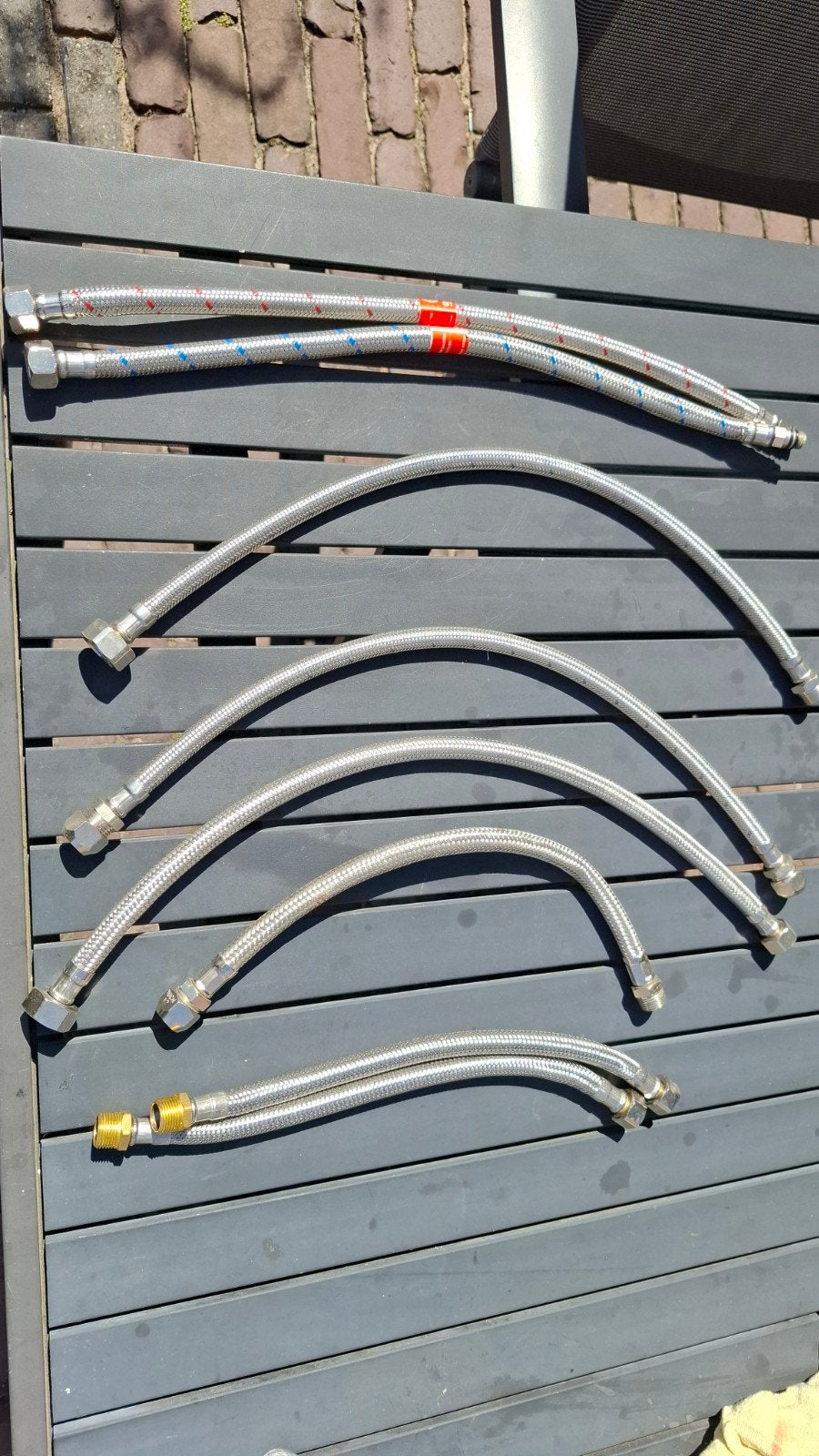 Flexibele waterslangen - Diverse maten, Ophalen, Gebruikt, Rvs, Overige typen
