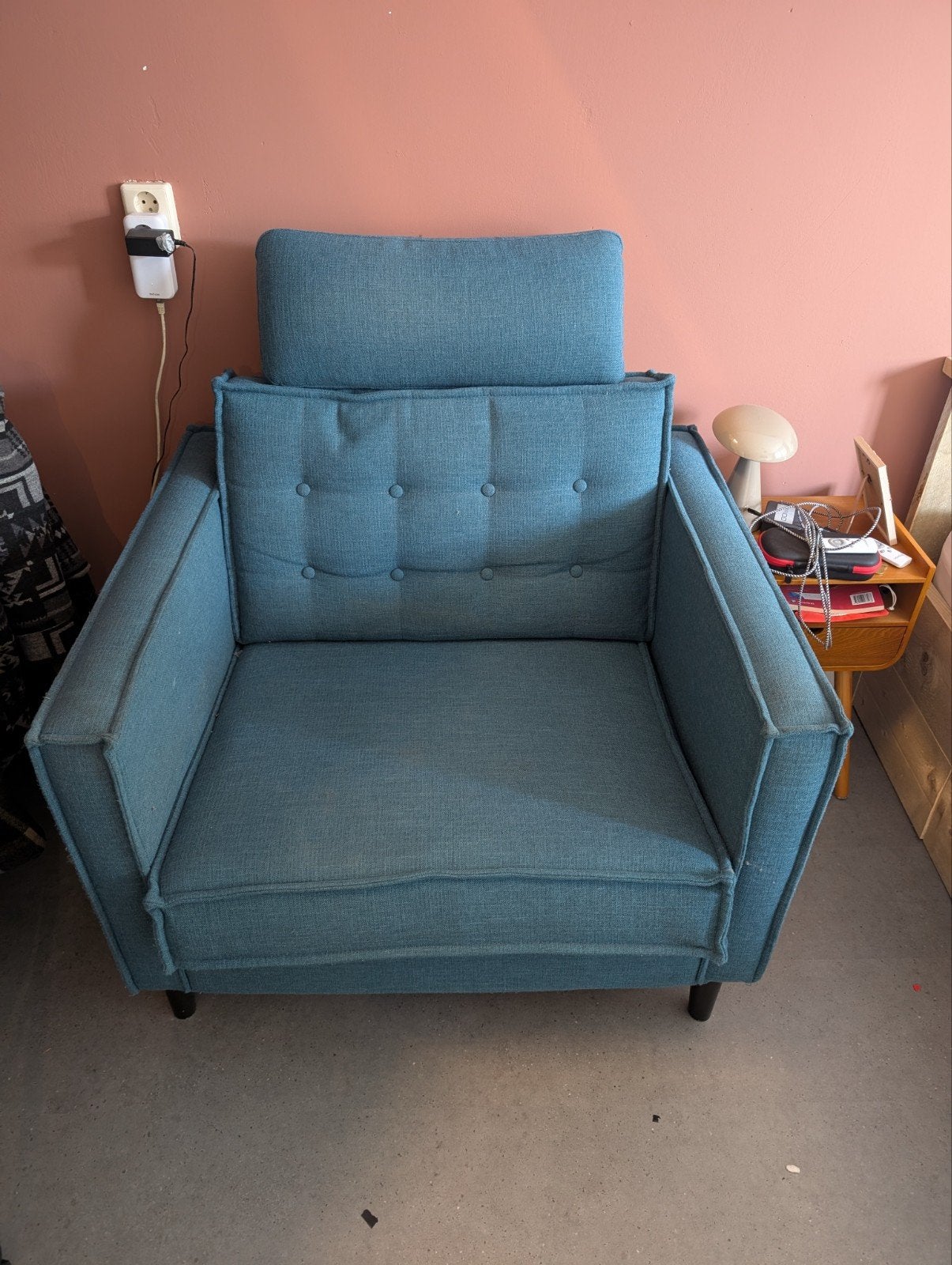 Loveseat petrol blue, Ophalen, 75 tot 100 cm, Tweepersoons, Minder dan 150 cm