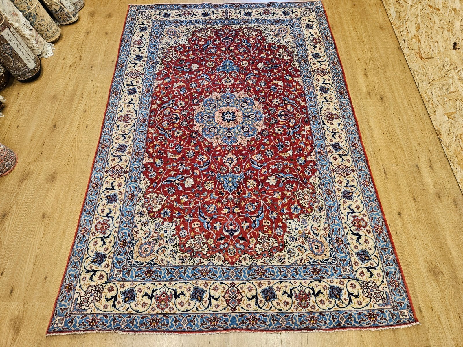 Vintage handgeknoopt perzisch tapijt isfahan 224x148