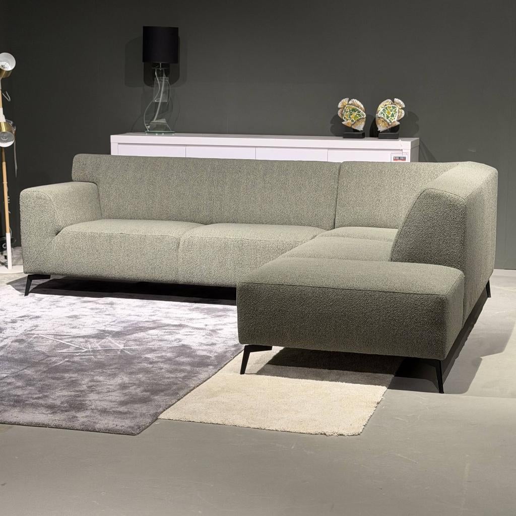 hoekbank modern groen in house **showroom model**, Ophalen, Nieuw