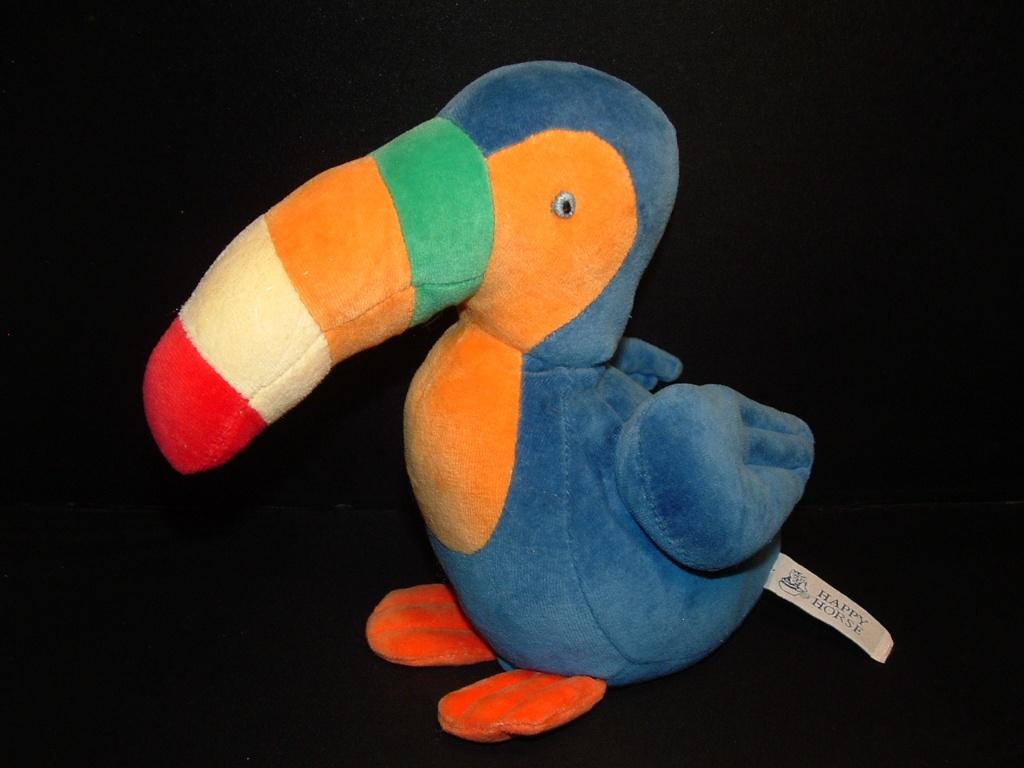 HAPPY HORSE VOGEL TOEKAN VELOURS BLAUW MET, Verzenden, Nieuw, Overige typen