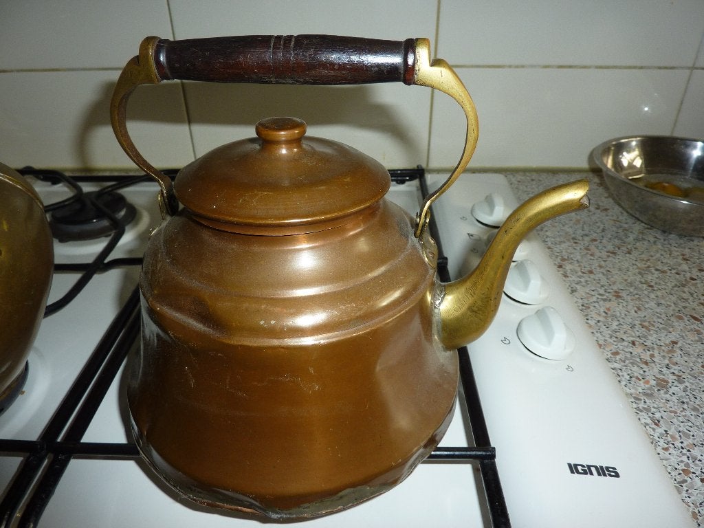 3 grote koperen waterketels, Ophalen of Verzenden, Koper