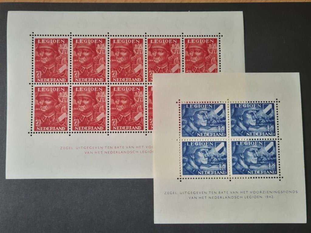 Nederland NVPH V402 & V403 "Legioenblokken" 1942 Postfris, Postzegels en Munten, Postzegels | Nederland, Postfris, Na 1940, Ophalen of Verzenden
