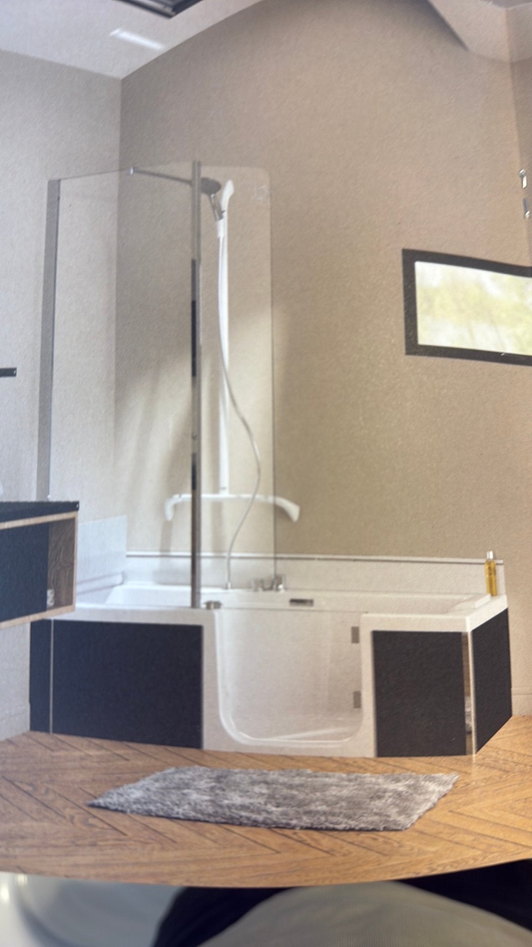 Bad-douchecombinatie met instap en glazen wand, Ophalen, Zo goed als nieuw, Glas, Bad