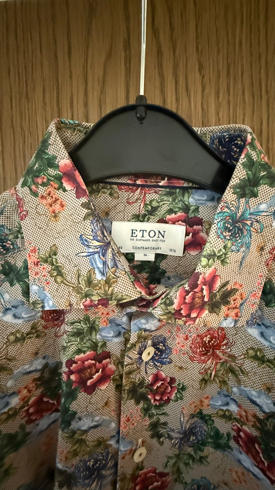 Eton overhemd met bloemenprint - Maat 40, Ophalen of Verzenden, Zo goed als nieuw, Meerkleurig, Halswijdte 39/40 (M)