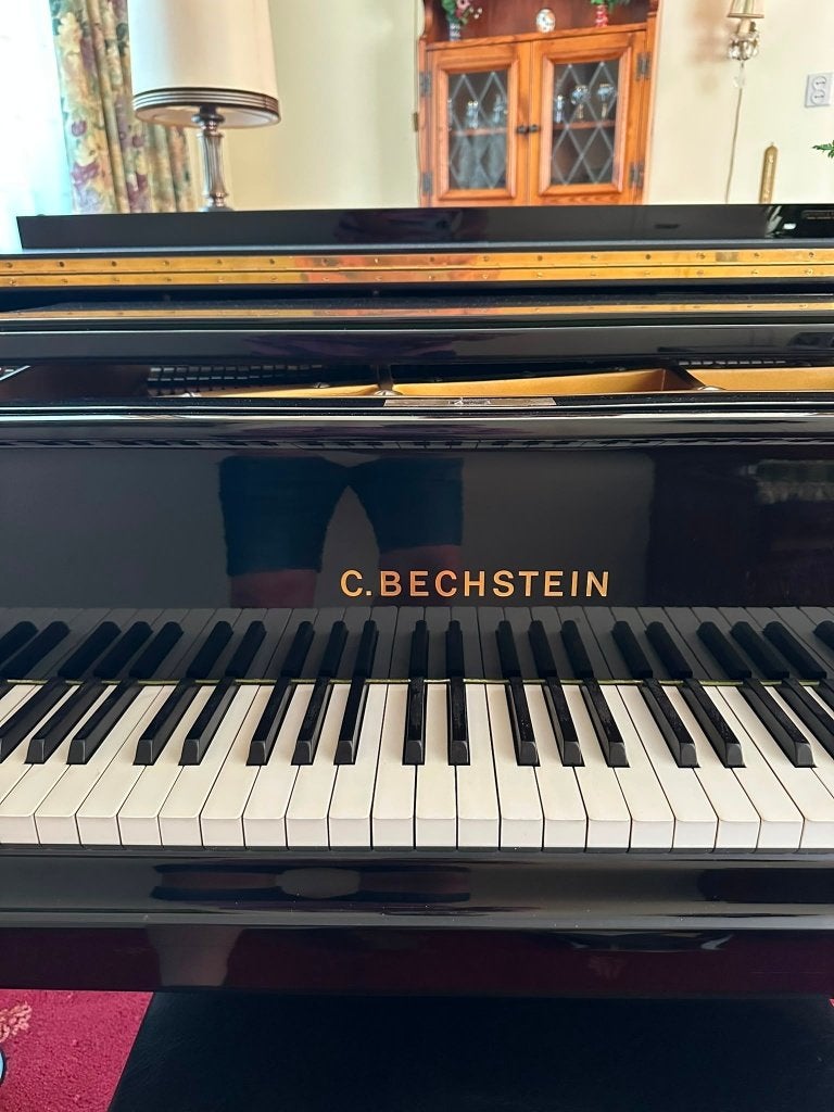 C.Bechstein C-220 ivoor, Zwart, Ophalen of Verzenden, Zo goed als nieuw, Hoogglans