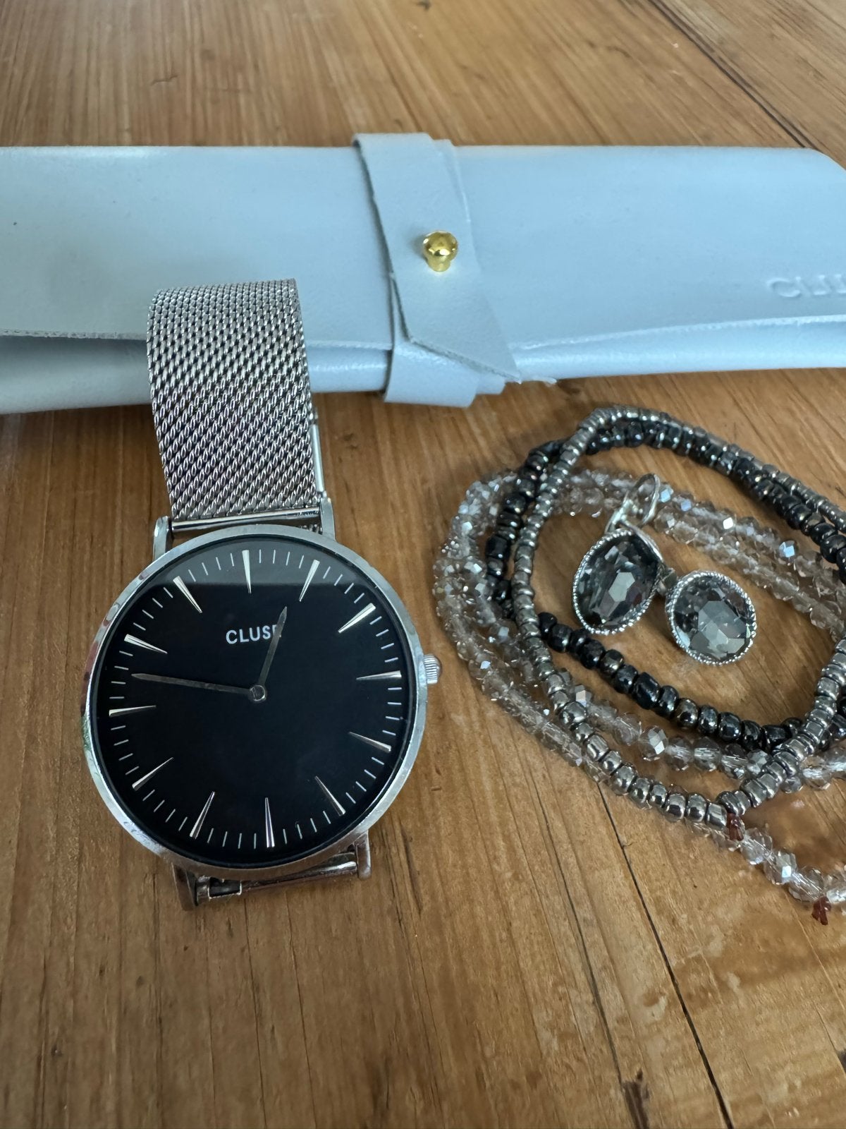 Cluse horloge met bijpassende sieraden, Overige merken, Gebruikt, Staal, Polshorloge