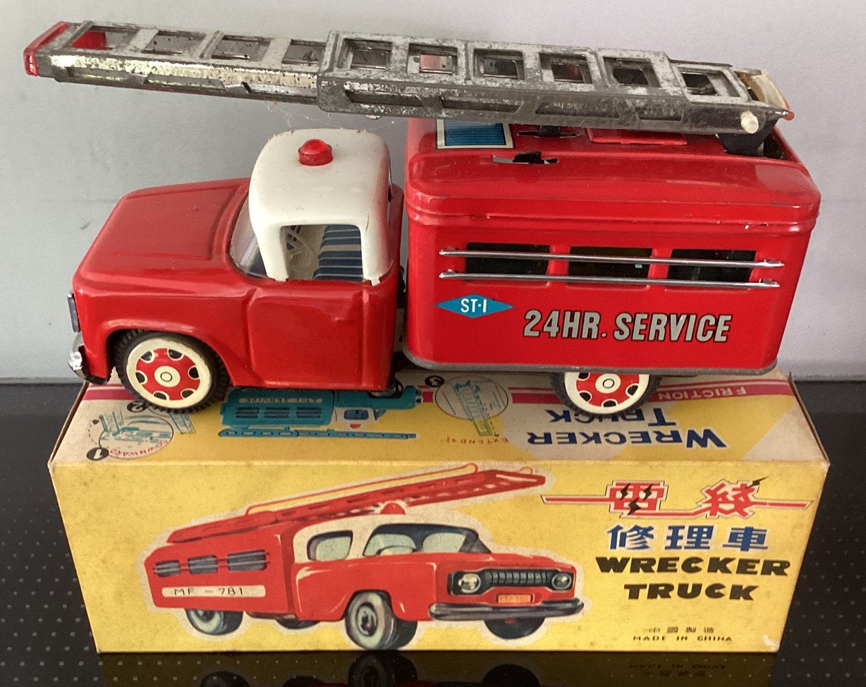 Zeldzame blikken Wrecker,Service truck MF 781,China,OVP NRFB, Antiek en Kunst, Antiek | Speelgoed, Ophalen