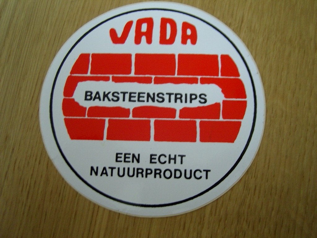 sticker VADA Baksteenstrips  een echt natuurproduct, Ophalen, Zo goed als nieuw