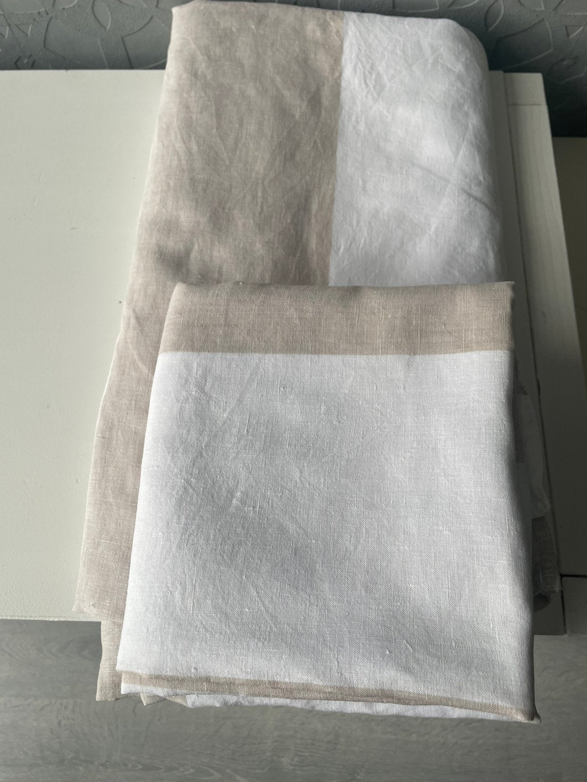 H&M home 100% linnen dekbedhoes, Beige, Dekbedovertrek, Tweepersoons, Ophalen of Verzenden