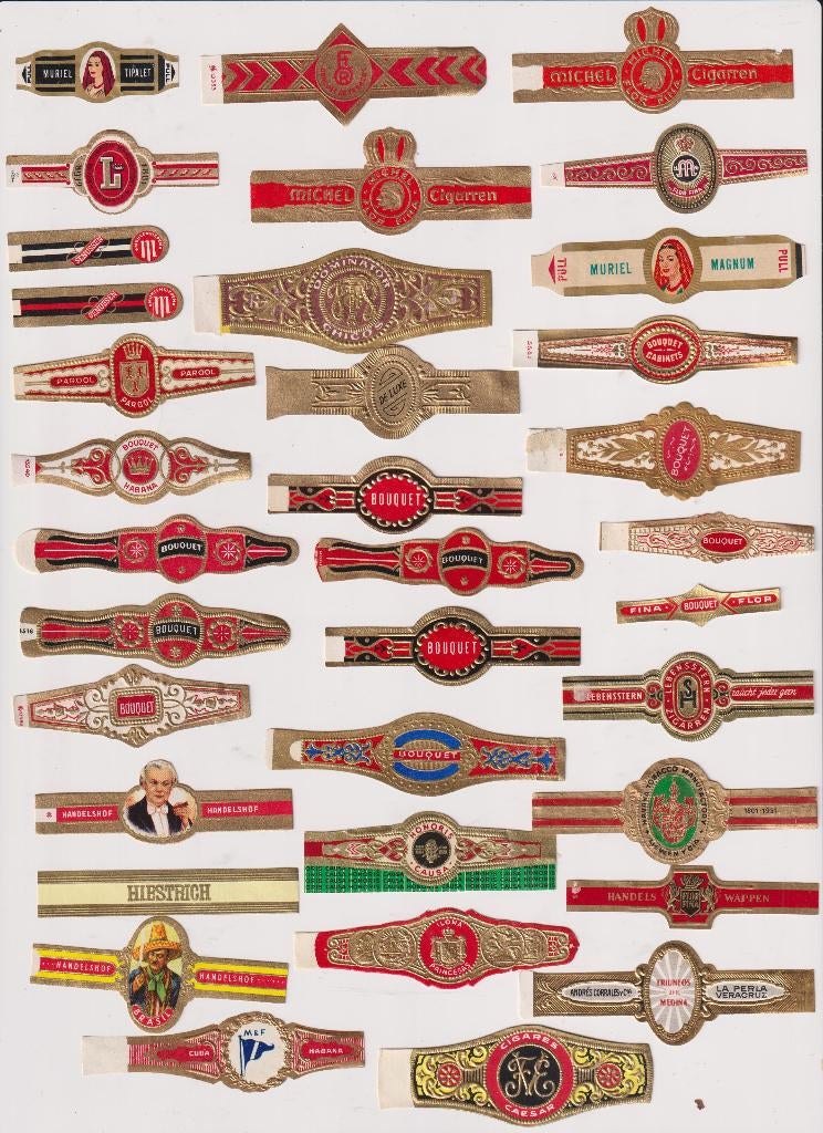 sigarenbanden - LOT FABRIEKSBANDEN, Ophalen of Verzenden, Zo goed als nieuw, Sigarenbandjes