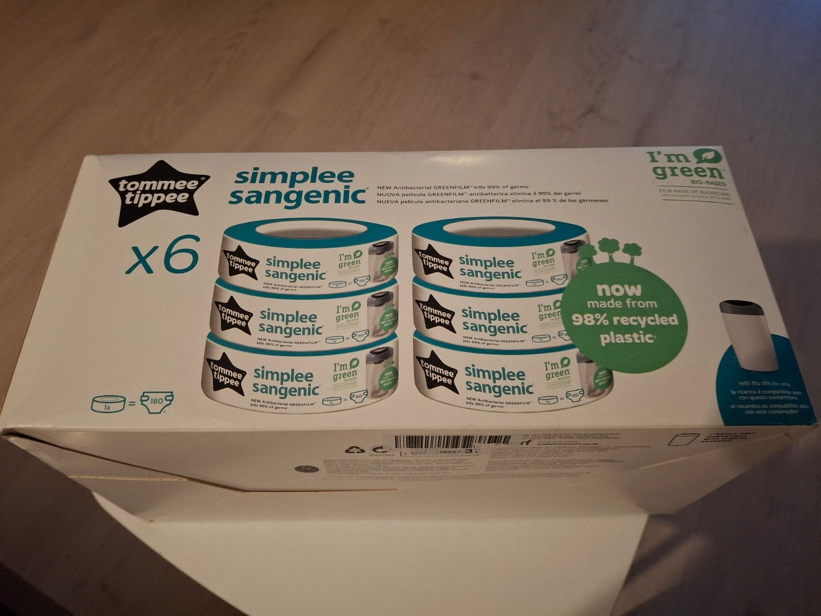Tommee Tippee Simplee Sangenic Navulcassettes x6, Ophalen of Verzenden, Nieuw