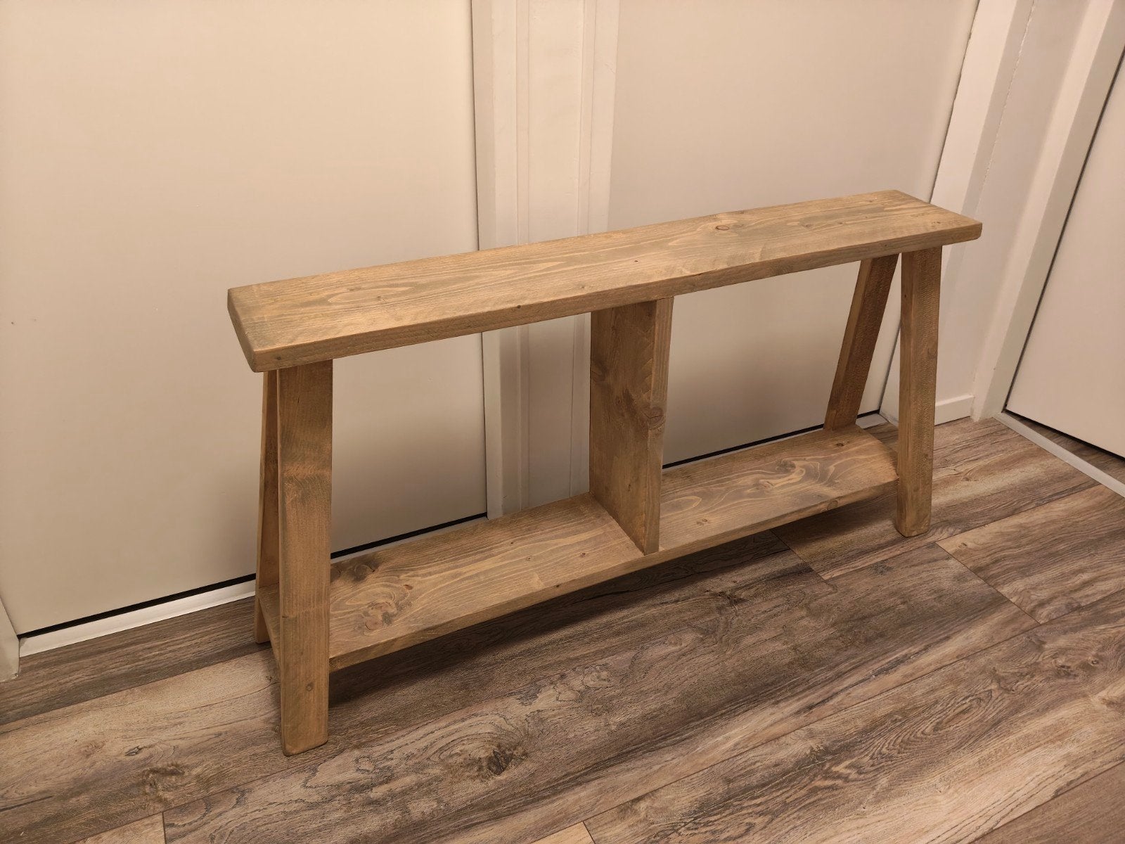 Steigerhouten bankje, Ophalen, 100 tot 150 cm, Zo goed als nieuw, Grenenhout