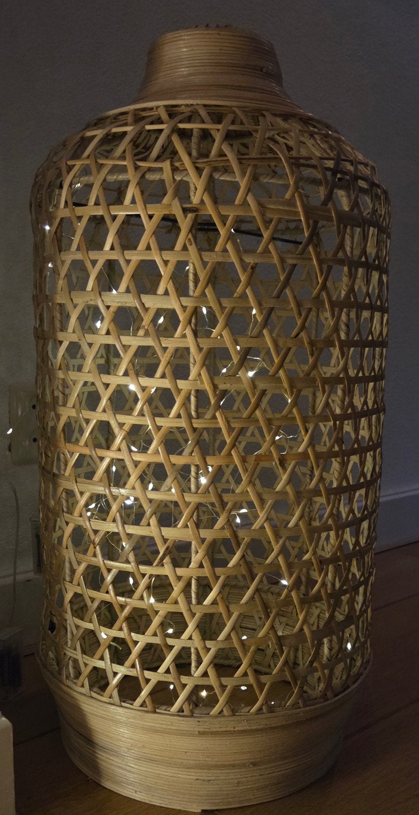 Bamboe lampenkap uit Bali, 65 cm hoog, zo goed als nieuw, Ophalen, Bohemian, Natuurlijk materiaal, Zo goed als nieuw