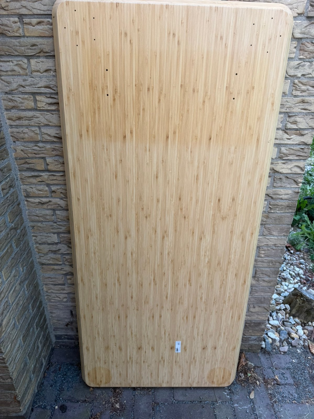 Ikea bamboe bureaublad met twee poten, Ophalen, Gebruikt, Rechthoekig
