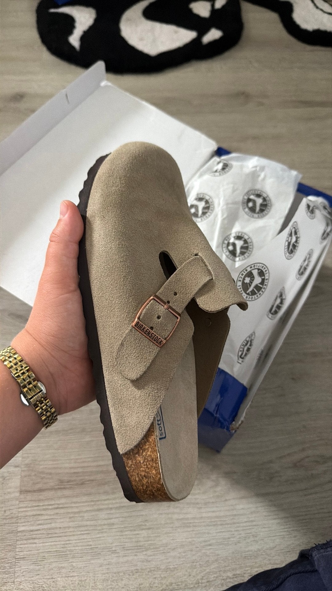 Birkenstock boston taupe maat 41, Kleding | Dames, Schoenen, Ophalen of Verzenden, Nieuw, Overige kleuren, Sandalen of Muiltjes