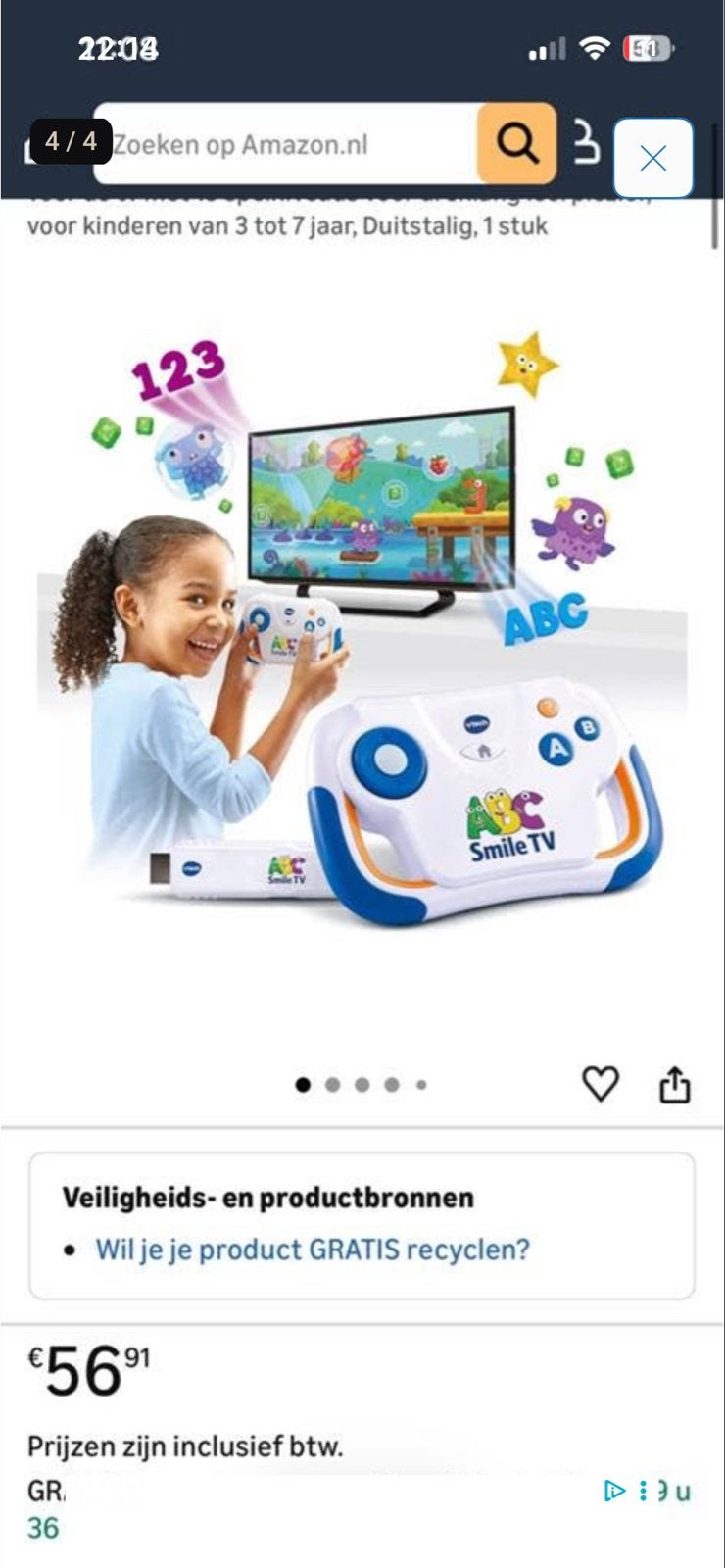 VTech ABC Smile TV Educatief Spel voor Kinderen, Ophalen of Verzenden, Gebruikt, 2 tot 4 jaar