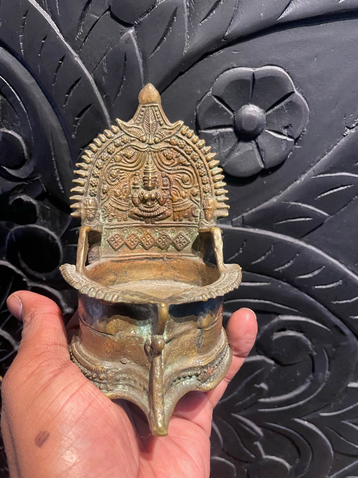 Vintage Indiase Diya Lamp - Deepa Lakshmi - Zuid-India, Ophalen of Verzenden