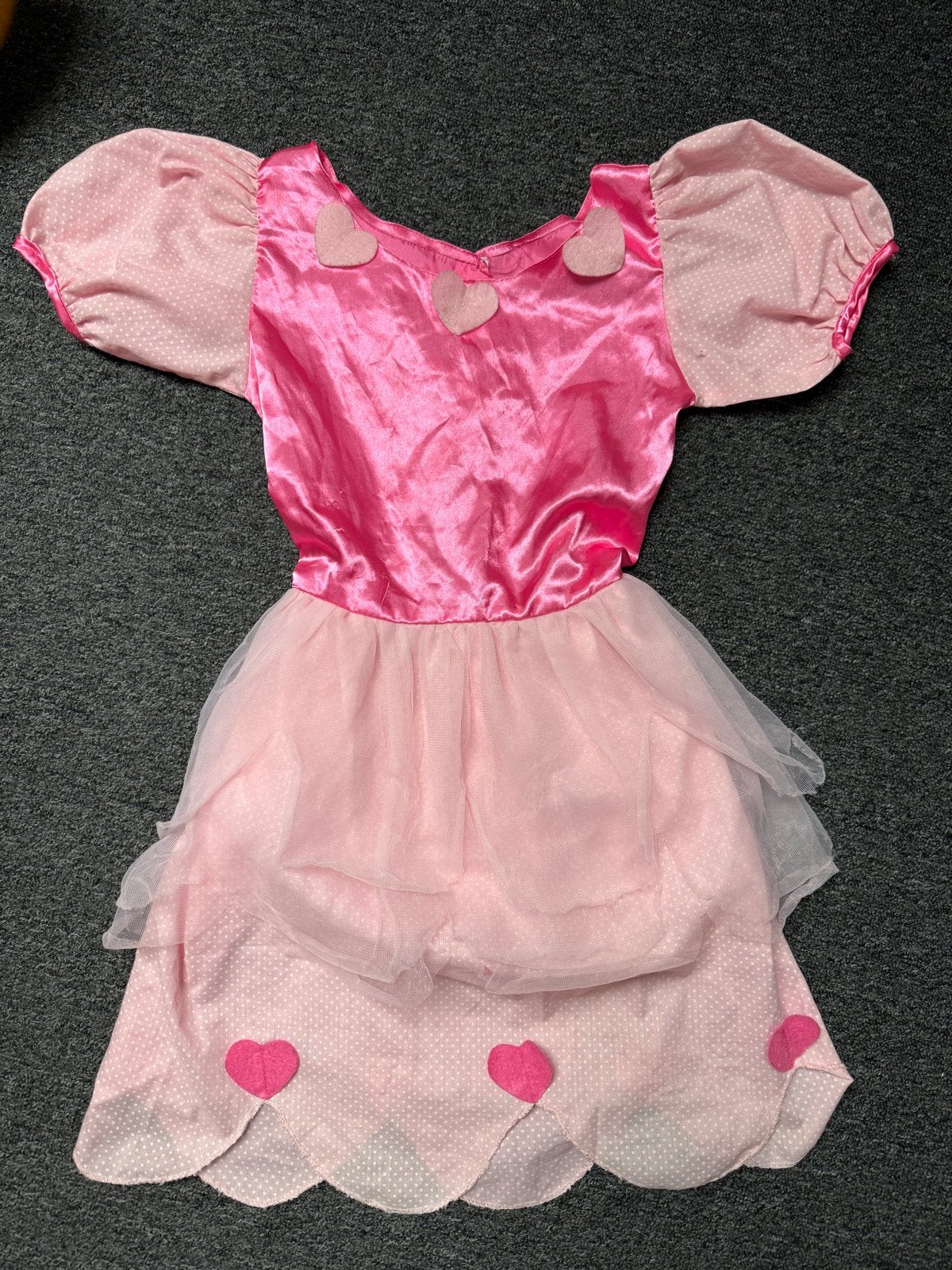 Roze prinsessenjurk met hartjes voor meisjes, Kinderen en Baby's, Ophalen of Verzenden, Gebruikt, 110 t/m 116, Meisje