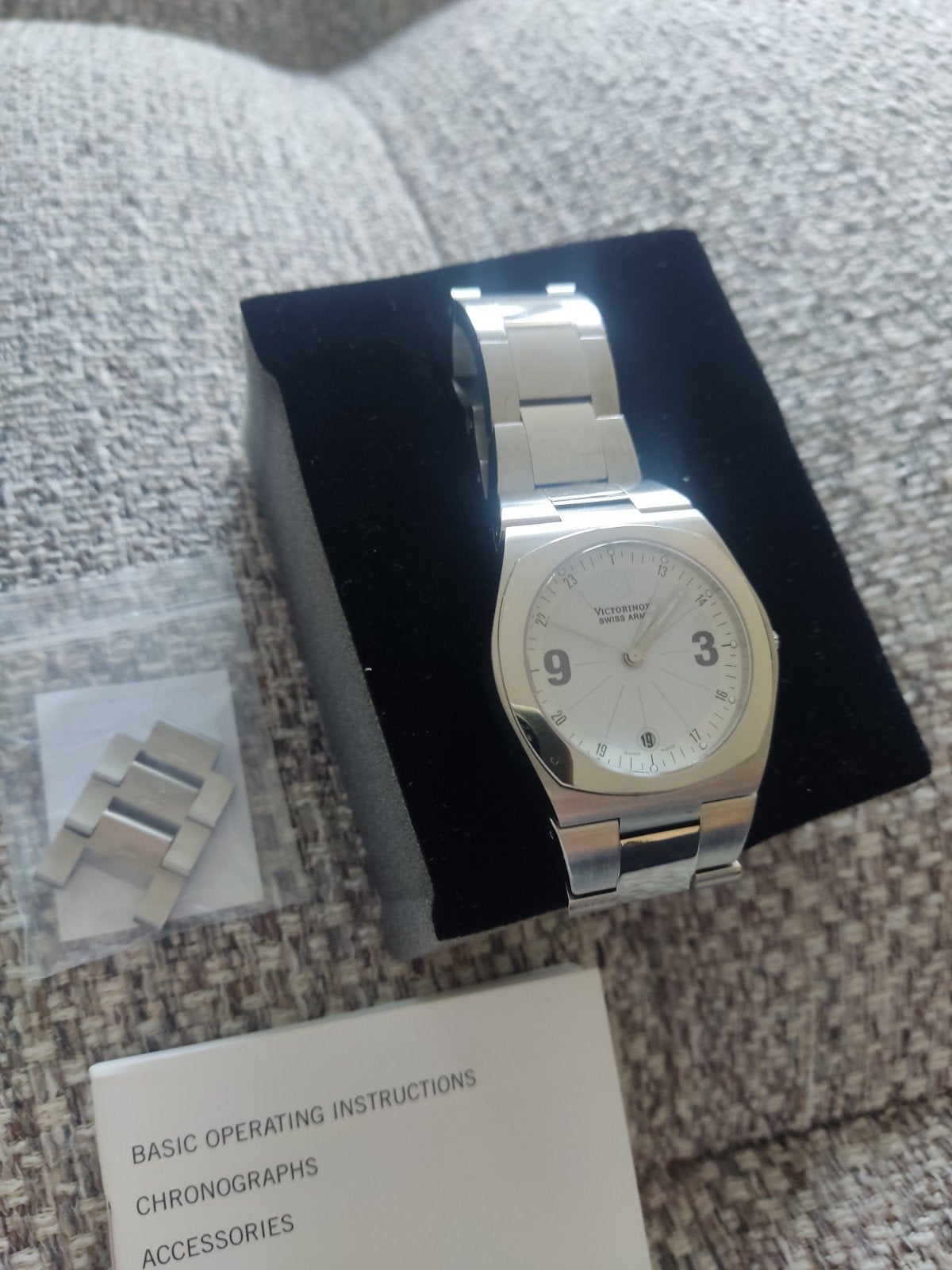 victorinox swiss army roestvrijstalen horloge. RVS., Ophalen of Verzenden, Zo goed als nieuw, Staal, Overige merken