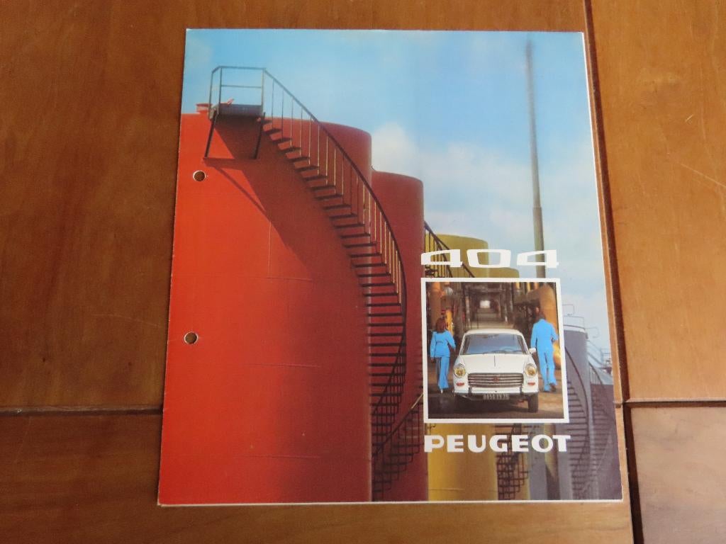 Folder Peugeot 404 sedan benzine, diesel 1974-1975, Ophalen of Verzenden, Zo goed als nieuw, Peugeot, Peugeot