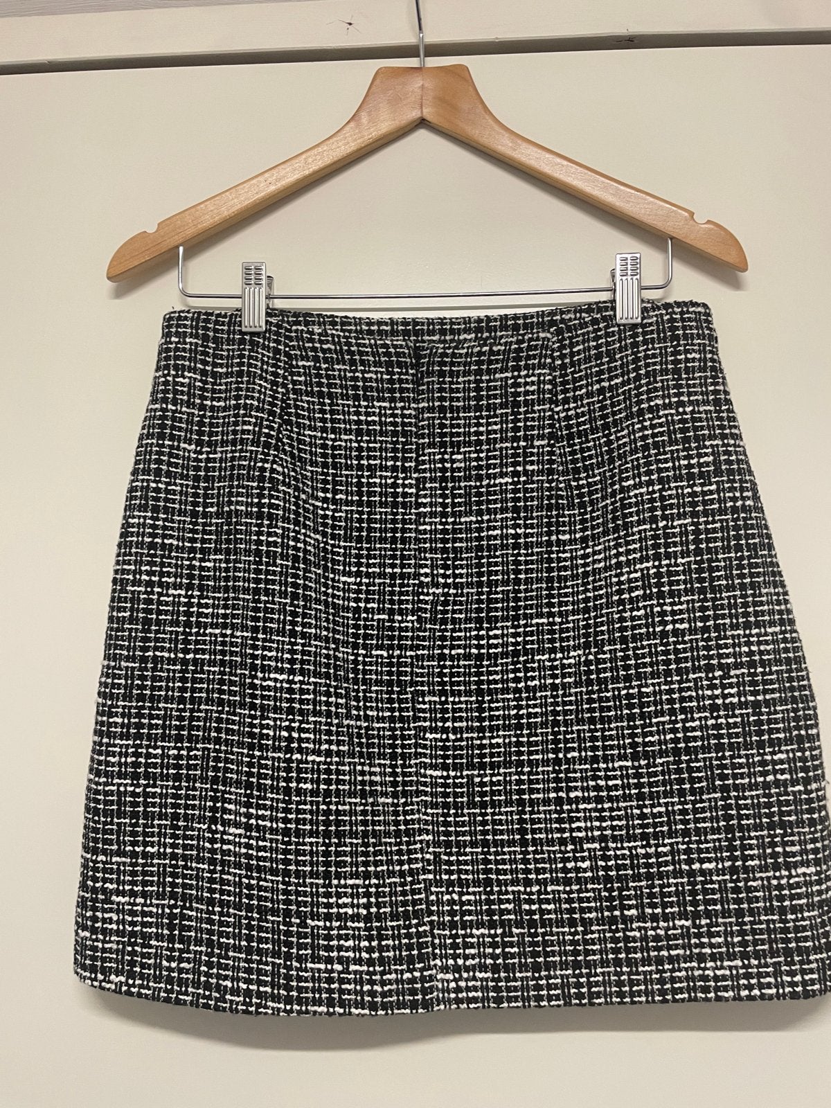 AMISU Zwart-witte tweed rok - Maat 40, Maat 38/40 (M), Zwart, Ophalen of Verzenden, Zo goed als nieuw