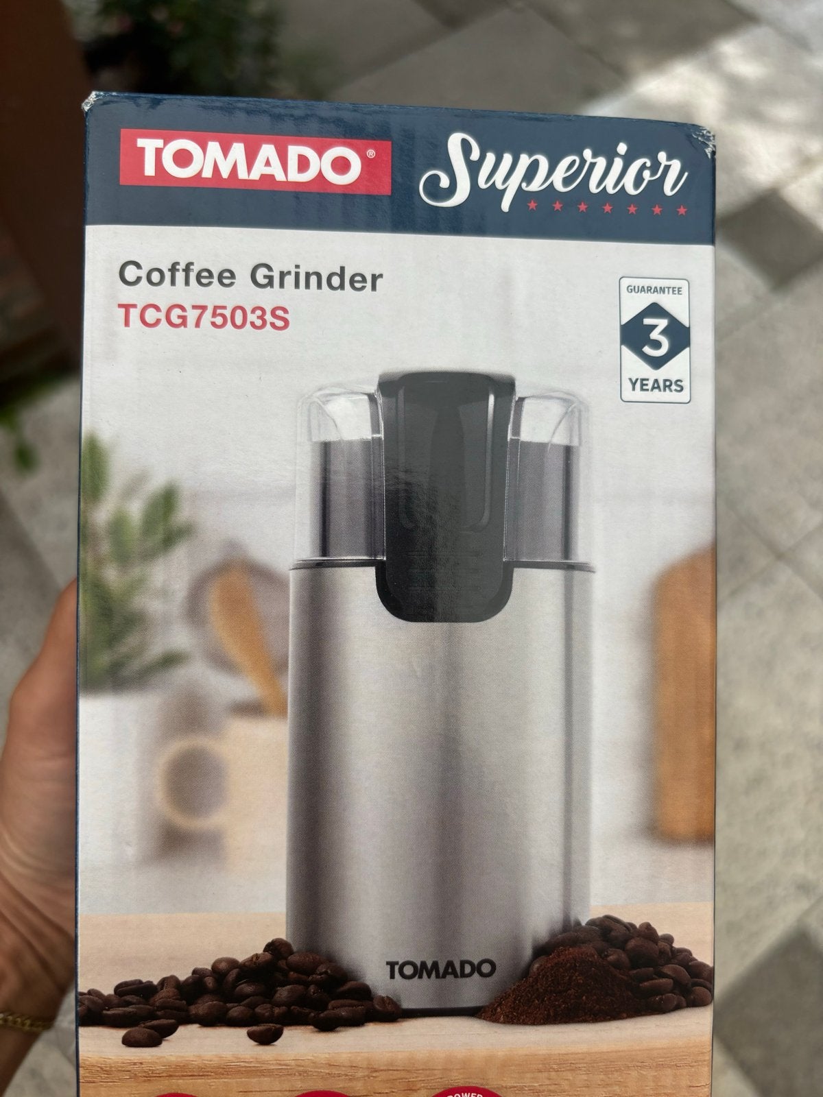 TOMADO Superior Koffiemolen TCG7503S - Nieuw in doos, Ophalen of Verzenden, Nieuw, Overige modellen, Koffiebonen