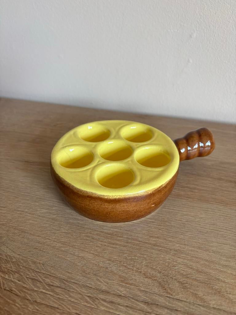 Vintage Escargot Schaaltje - Geel/Bruin Keramiek, Ophalen of Verzenden