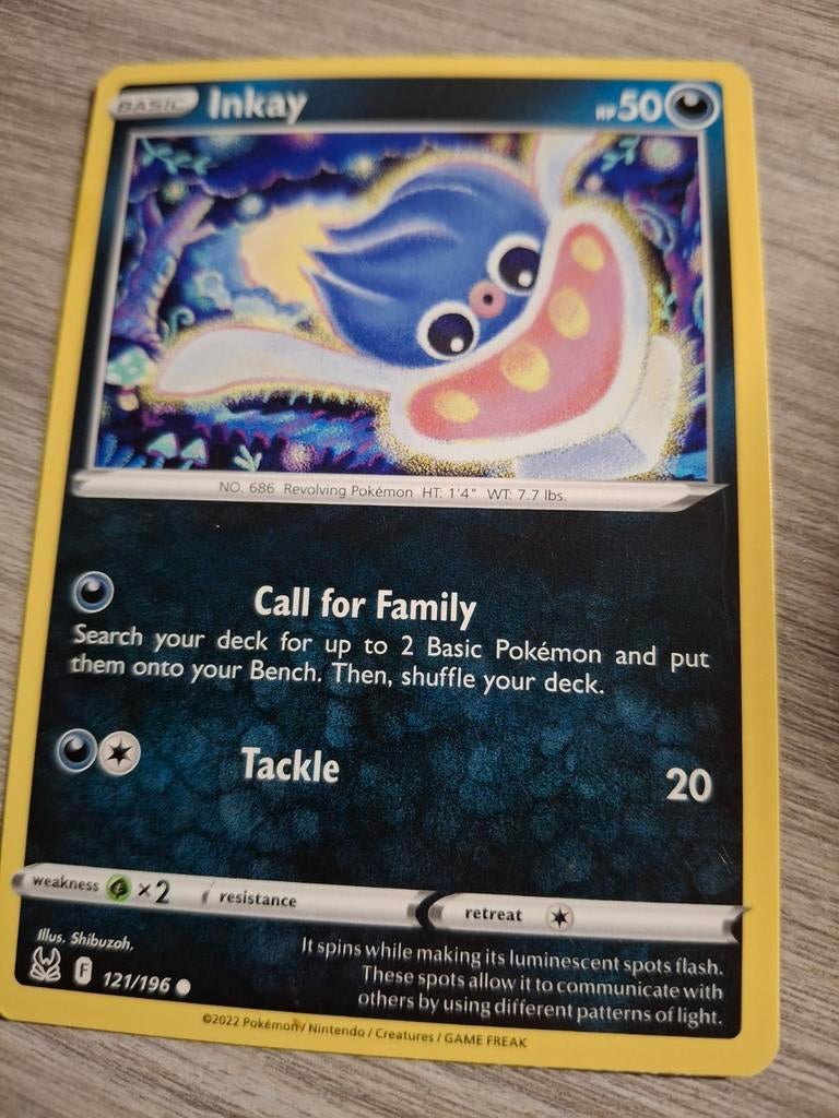 Pokémon Kaart Inkay 121/196 - Basic HP50, Ophalen of Verzenden, Zo goed als nieuw, Losse kaart