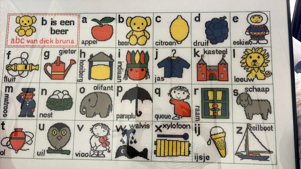 Geborduurd Dick Bruna alfabet, Nijntje., Ophalen, Zo goed als nieuw, Wanddecoratie