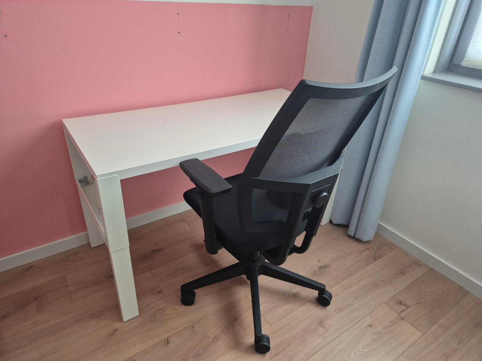 Ikea Pahl kinderbureau, wit, in hoogte verstelbaar, 128 x 58, Ophalen, Gebruikt, 128 cm, IKEA