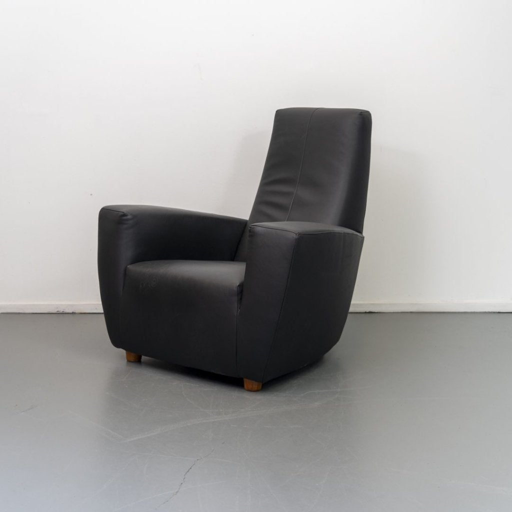 Label Longa Fauteuil Zwart Leer, Niet ingevuld, Zo goed als nieuw, Niet ingevuld, Niet ingevuld