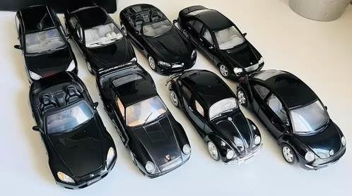 5 zwarte schaalmodel auto’s 1:24, Ophalen of Verzenden, Zo goed als nieuw, Auto, Overige merken