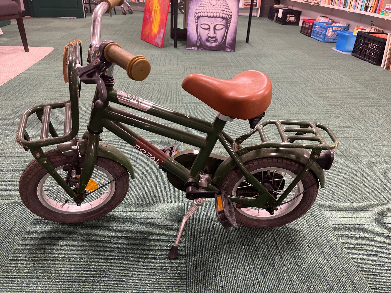 Popal kinderfiets 12 inch - Groen, Ophalen, Terugtraprem, Gebruikt, Minder dan 16 inch
