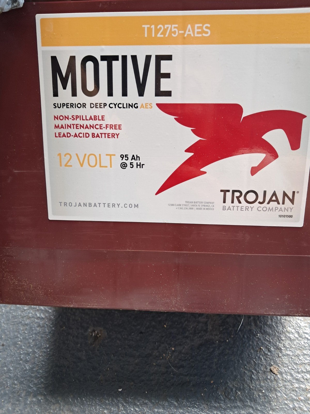 Trojan T1275-AES Motive 12V 95Ah Deep Cycle Accu, Nieuw