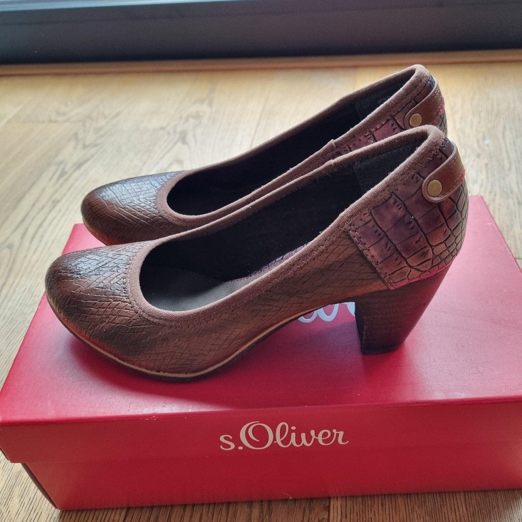 Dames pumps, S.Oliver maat 37, Ophalen, Pumps, Bruin, Nieuw