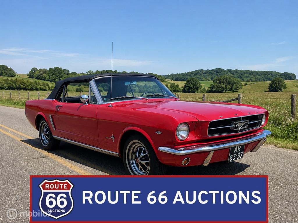 Ford Mustang Cabriolet | 1965 | Route 66 Auctions, Auto's, Overige carrosserieën, Zwart, Bedrijf, Handgeschakeld