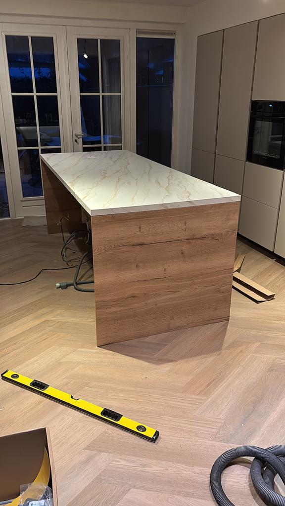 Keuken werkblad laminaat steenlook 243,5 x 100 cm – 4 cm dik, Ophalen of Verzenden, Zo goed als nieuw