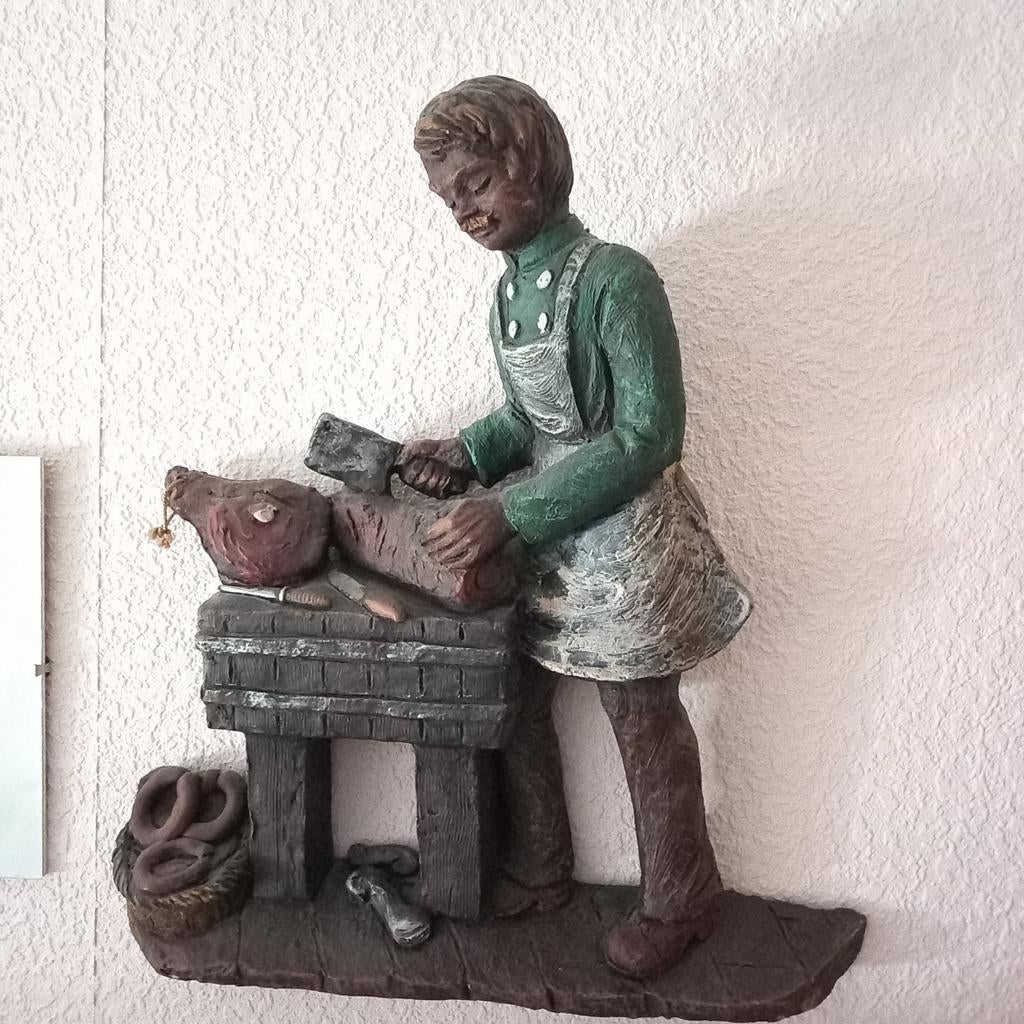 Vintage meisje  werkt op hakblok, Ophalen of Verzenden, Zo goed als nieuw