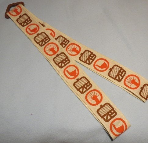 Vintage Zweedse brickband; band om dienblad mee op te hangen, Ophalen of Verzenden
