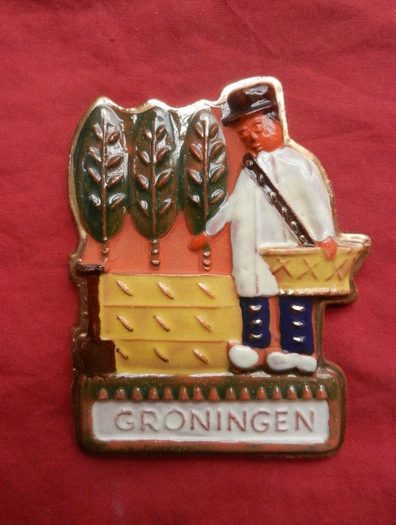 Plaque reliëf Provincie Groningen Carel van Laere Leiden h11, Ophalen of Verzenden