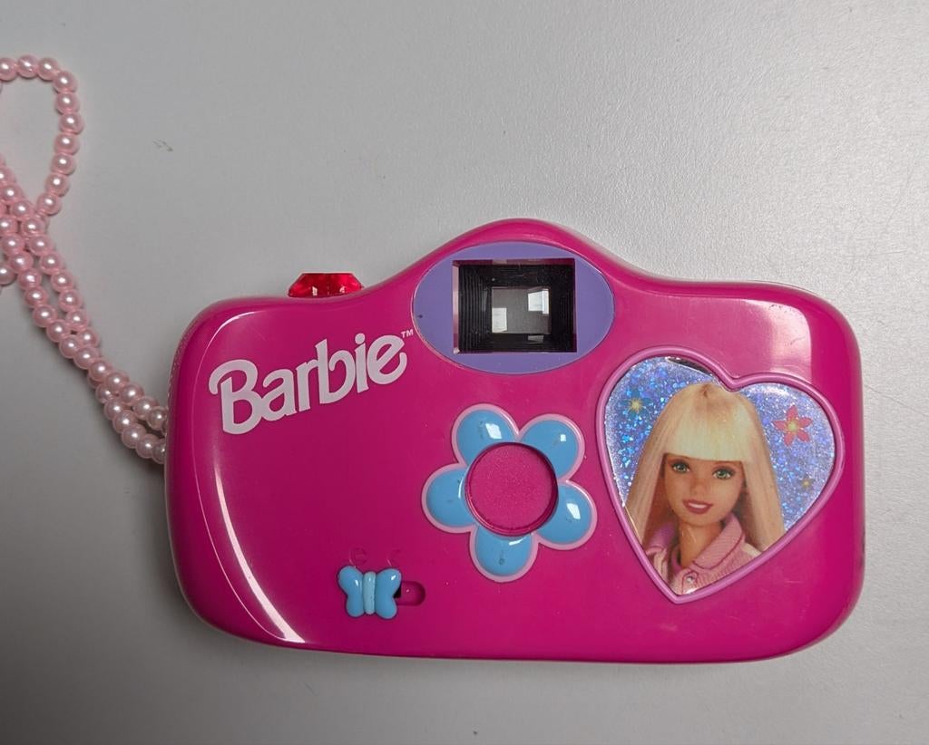 Vintage Barbie fototoestel - Werkt met gewone fotorolletjes, Ophalen of Verzenden, Gebruikt, Compact, Overige Merken