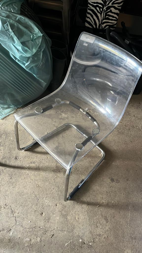 2 stuks vintage  ikea stoelen plexiglas, Ophalen, Zo goed als nieuw, Twee