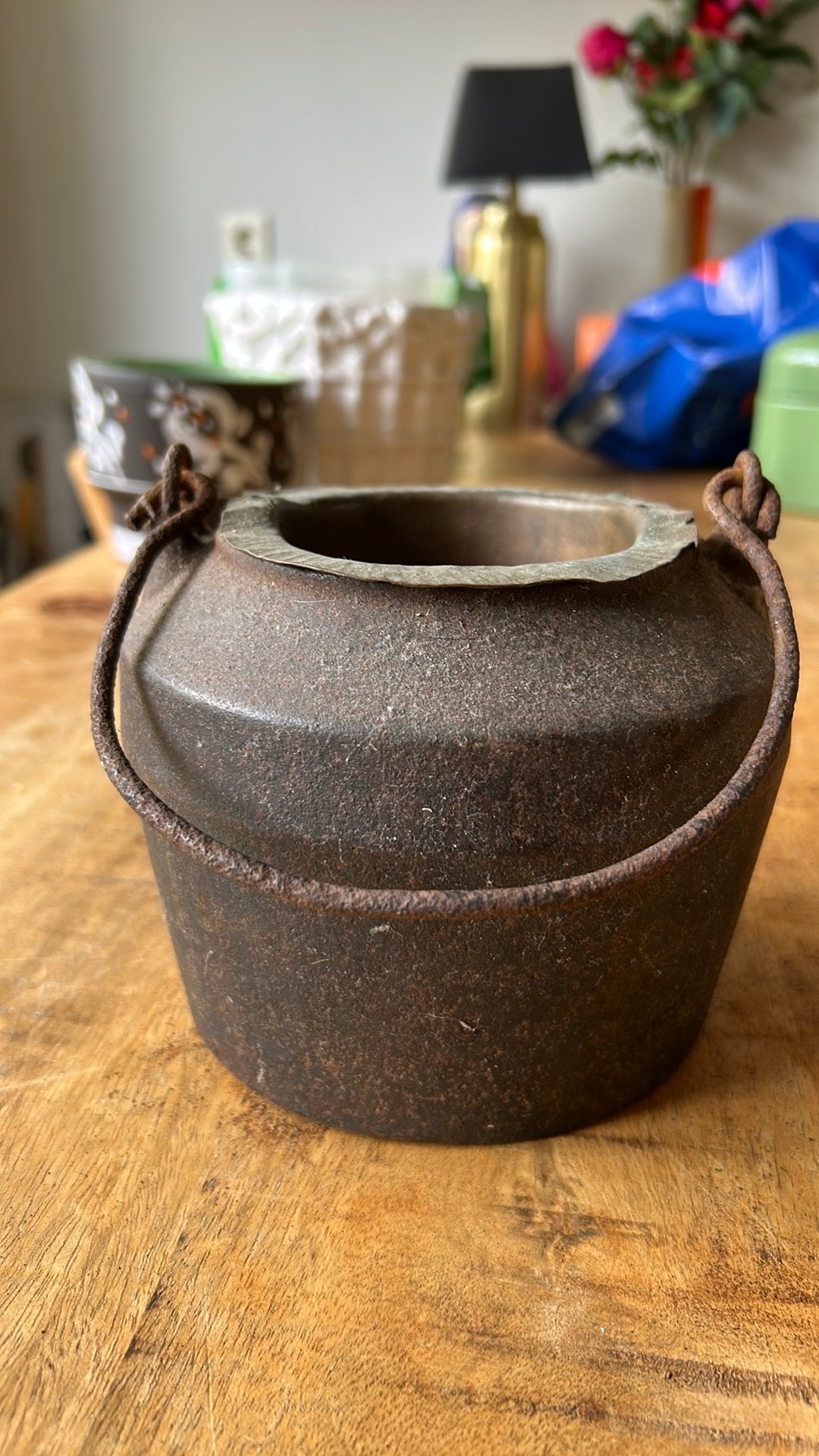 Antieke lijmpot van gietijzer, Ophalen of Verzenden