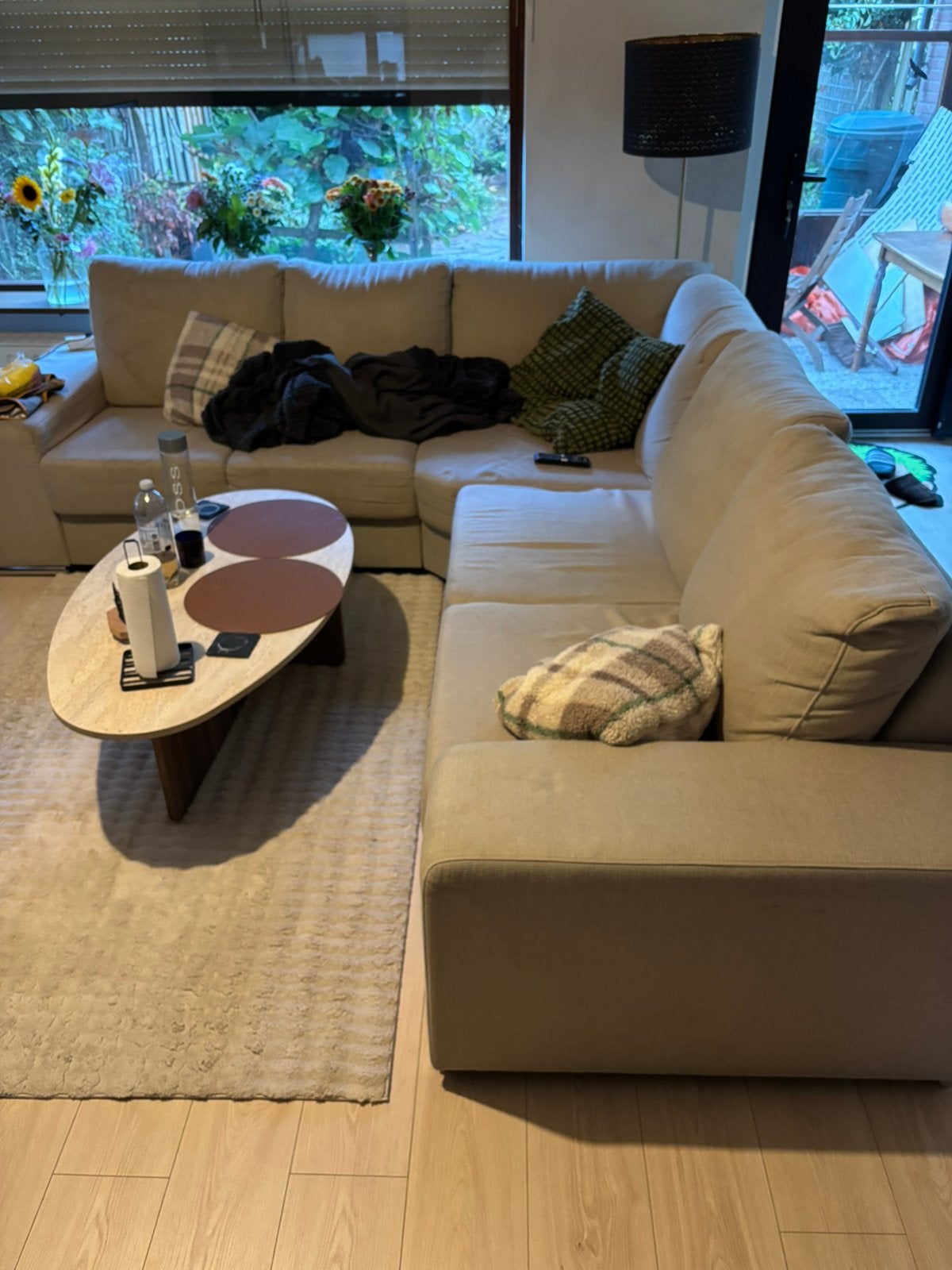 Beige bank gratis af te halen (ijsselstein), Ophalen, 250 tot 300 cm, Gebruikt, Stof