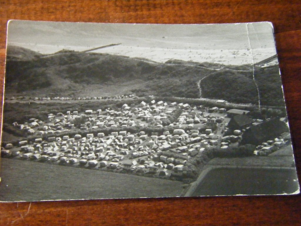 W40 - Dishoek - Luchtfoto Camping - Fotokaart - Oud, Ophalen of Verzenden, 1960 tot 1980, Zeeland